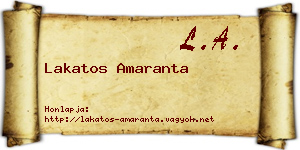 Lakatos Amaranta névjegykártya